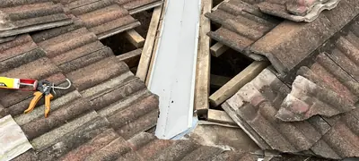 Roof tile repairs before painting